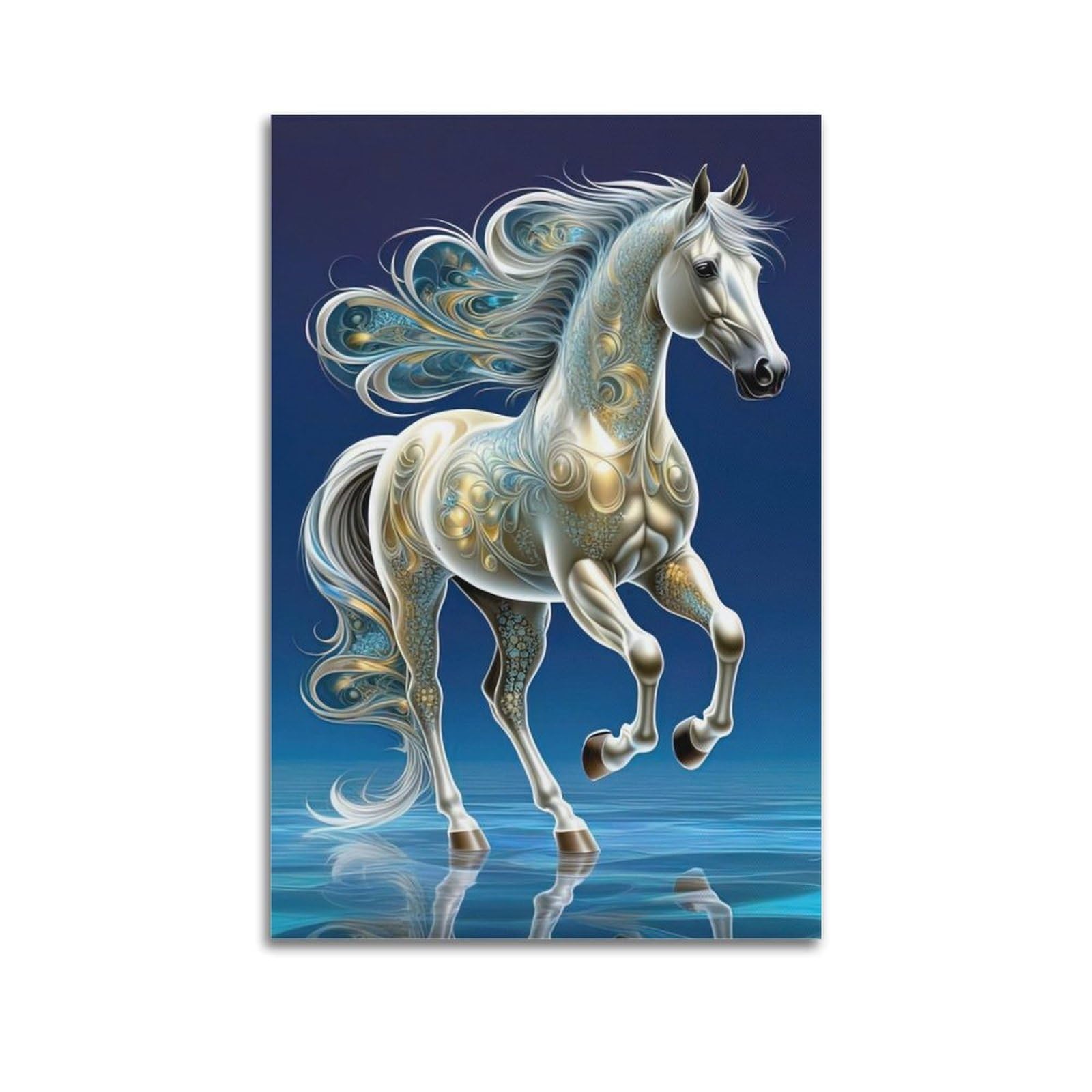 JTLFXY Animal Poster Magical Horses Poster Decorative Painting Canvas Wall Posters And Art Picture Print Modern Family Bedroom Decor Posters 20x30inch(50x75cm)