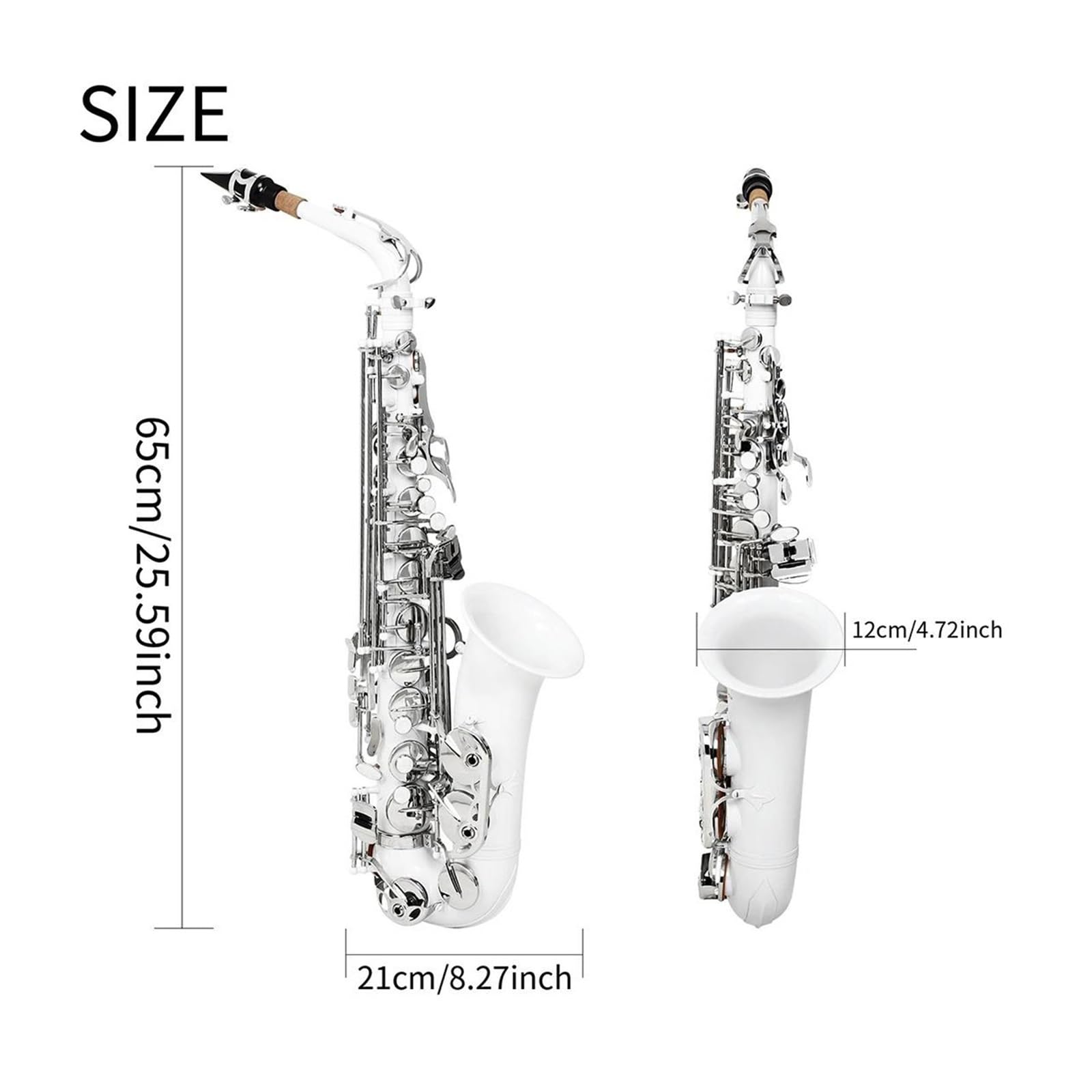 Zestaw Instrumentów Dętych Blaszanych Do Saksofonu Altowego Eb W Kolorze Srebrnym Saksofon