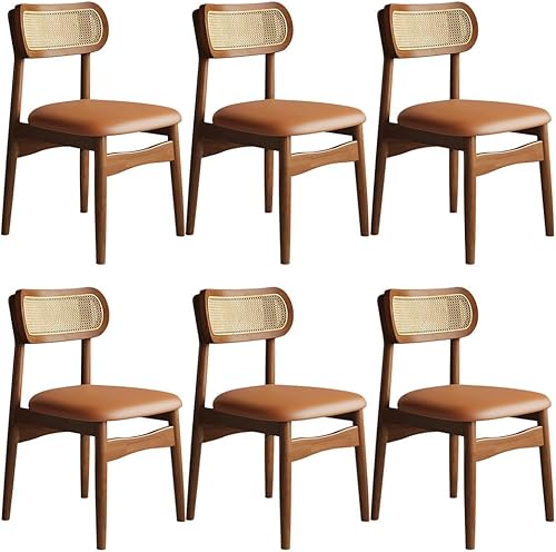 Miniatura 59 de YVYKFZD Sillas de comedor de madera maciza, juego de sillas de cocina sin brazos, silla de comedor con respaldo de ratán, silla lateral cómoda