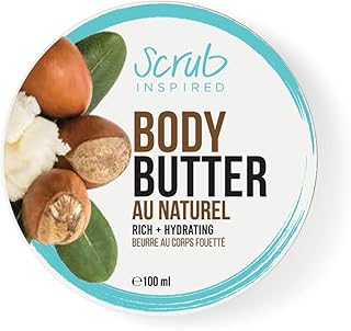 Shea Butter + Coconut Body Butter Lotion for Body/Raw Shea used to Hydrate, Soften, Dry Skin/Handmade, 100% all natural, fragrance free, vegan, cruelty-free, Made in Canada / 100 ml