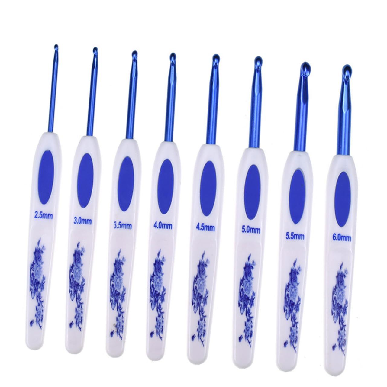 Angoily Uncinetto da Ago Barbetta Strumenti per Tessitura in Stile Porcellana Blu e Bianca Forniture per Tessitura Duraturo e Portatile