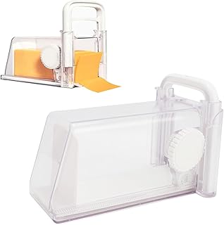 Cheese Cutter Storage Container, ABS Multifunctional Cheese Chopper Grater Cutting Tool with Stainless Steel Blades, Butter Slicer Cutter Container Box for Home Kitchen