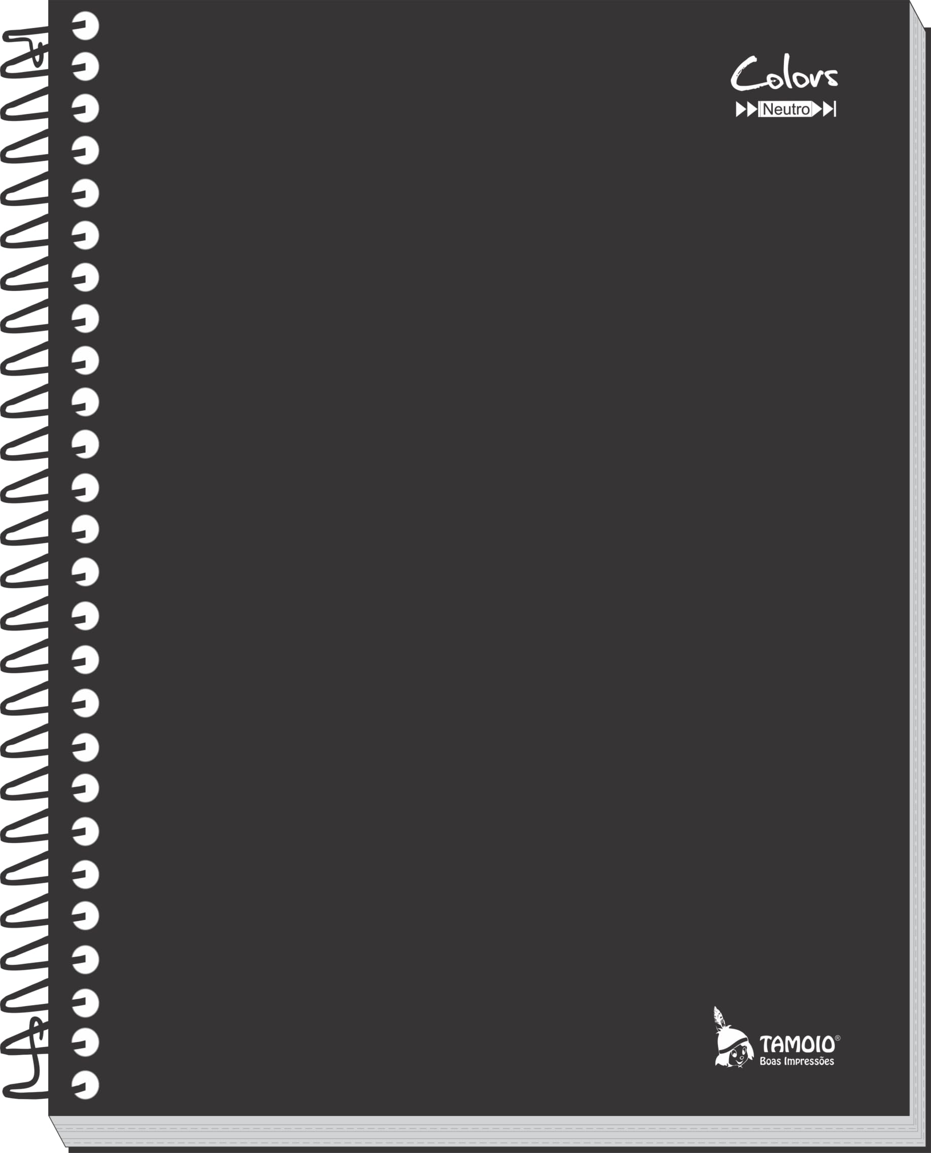 Tamoio Carnet à carreaux, Université, 5 x 5 mm, spirale, couverture rigide, noir, 96 feuilles
