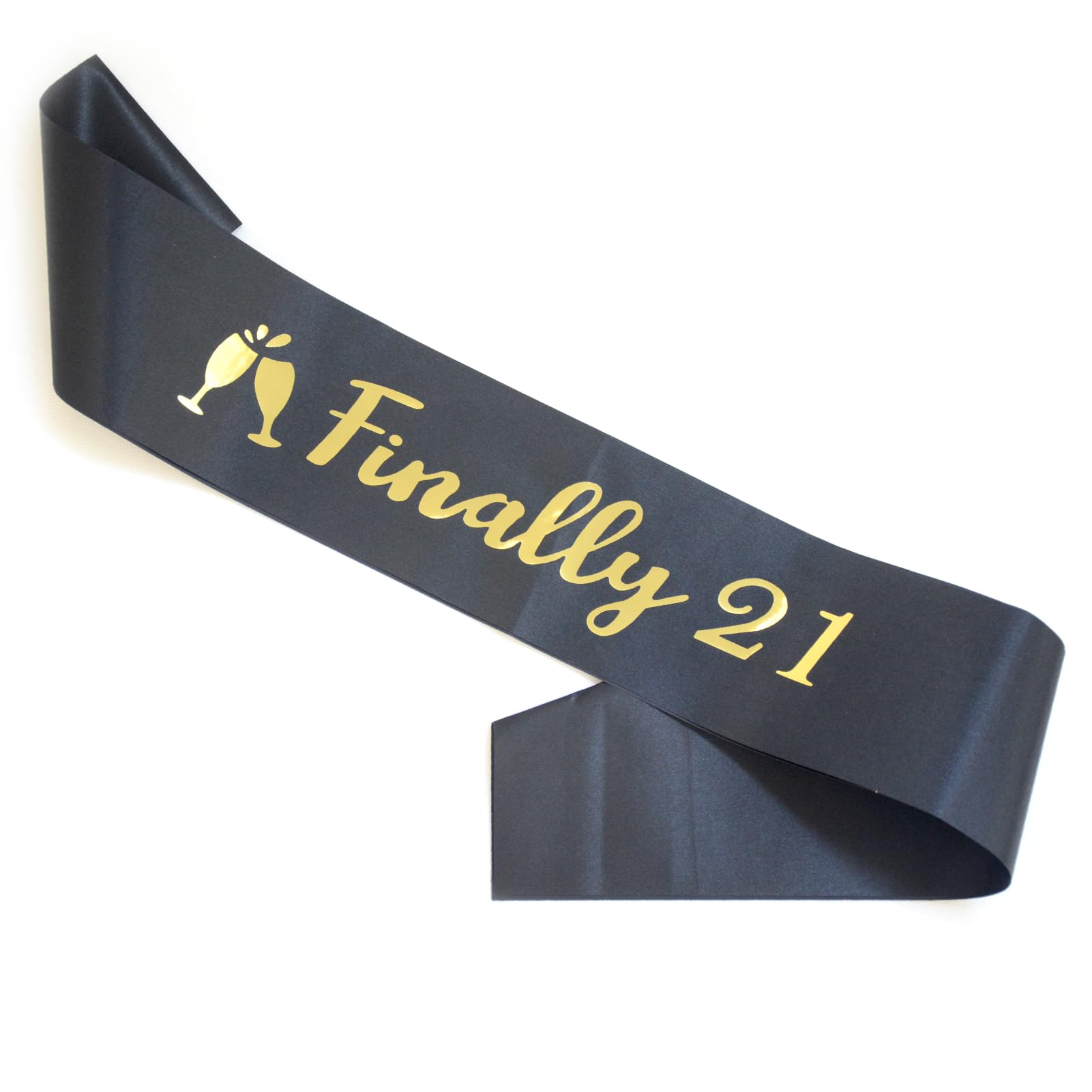 Luwigs 21st Birthday Sash Finally 21 Sash with Gold Glitter Lettering Sash for Men and Wemen Ideal 21st Bday Party Favors Supplies and Decorations