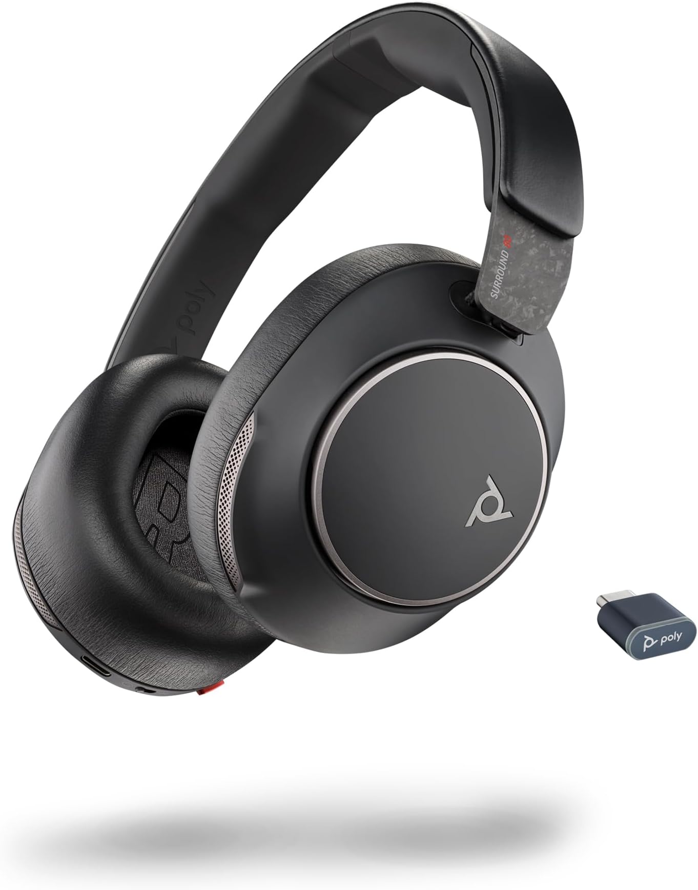 Voyager Surround 80 UC Bluetooth Headset (Plantronics) – Noise-Canceling Mics for Clear Calls – Adaptive ANC – Works w/iPhone, Android, PC/Mac, Zoom, Microsoft Teams (Certified)