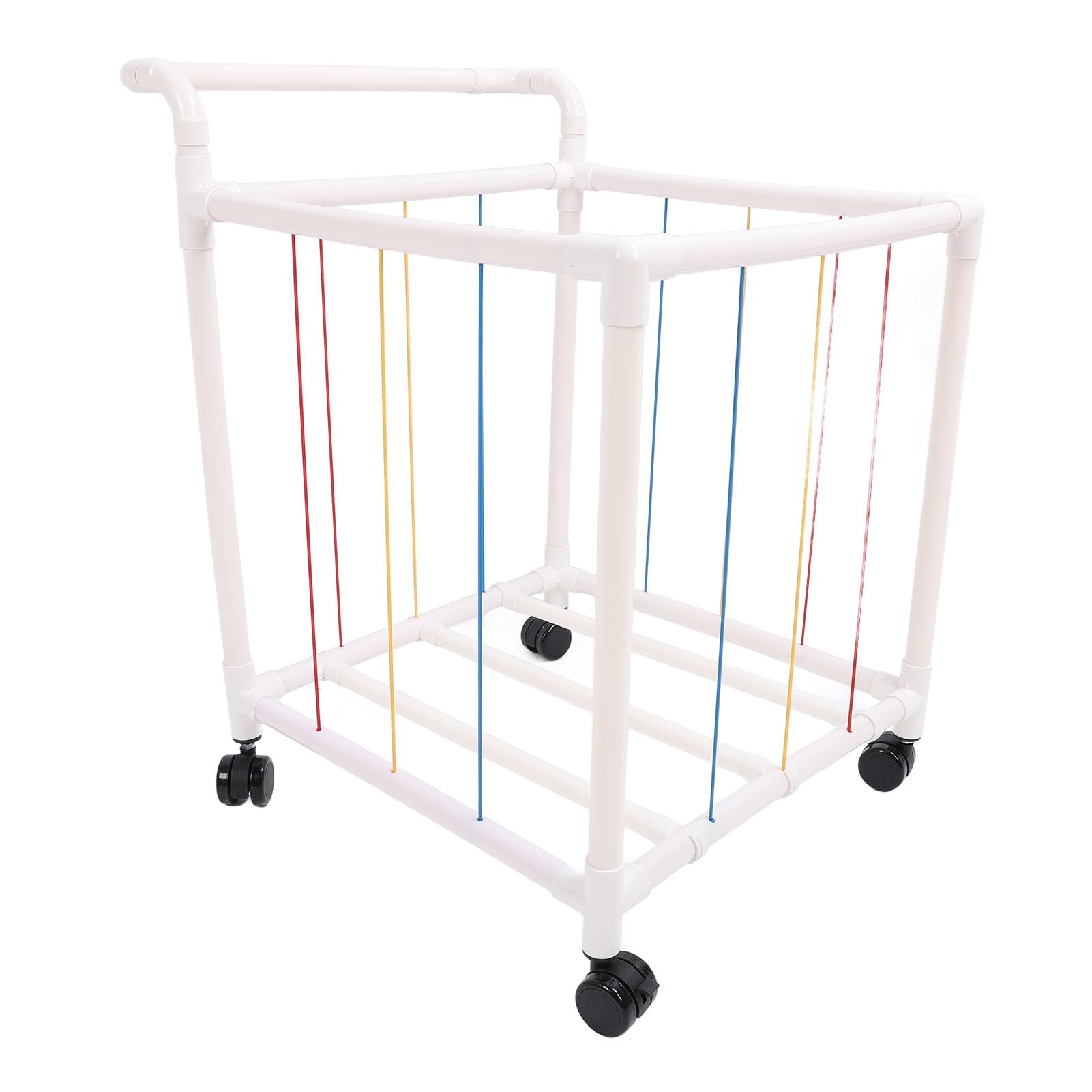 X Large Plush Stuffed Animal Storage Rack, 360° Brake Wheels, ABS Material, Toy Cage with Net, for Nursery Playroom Kids Room (B Single Armrest Full Rope)