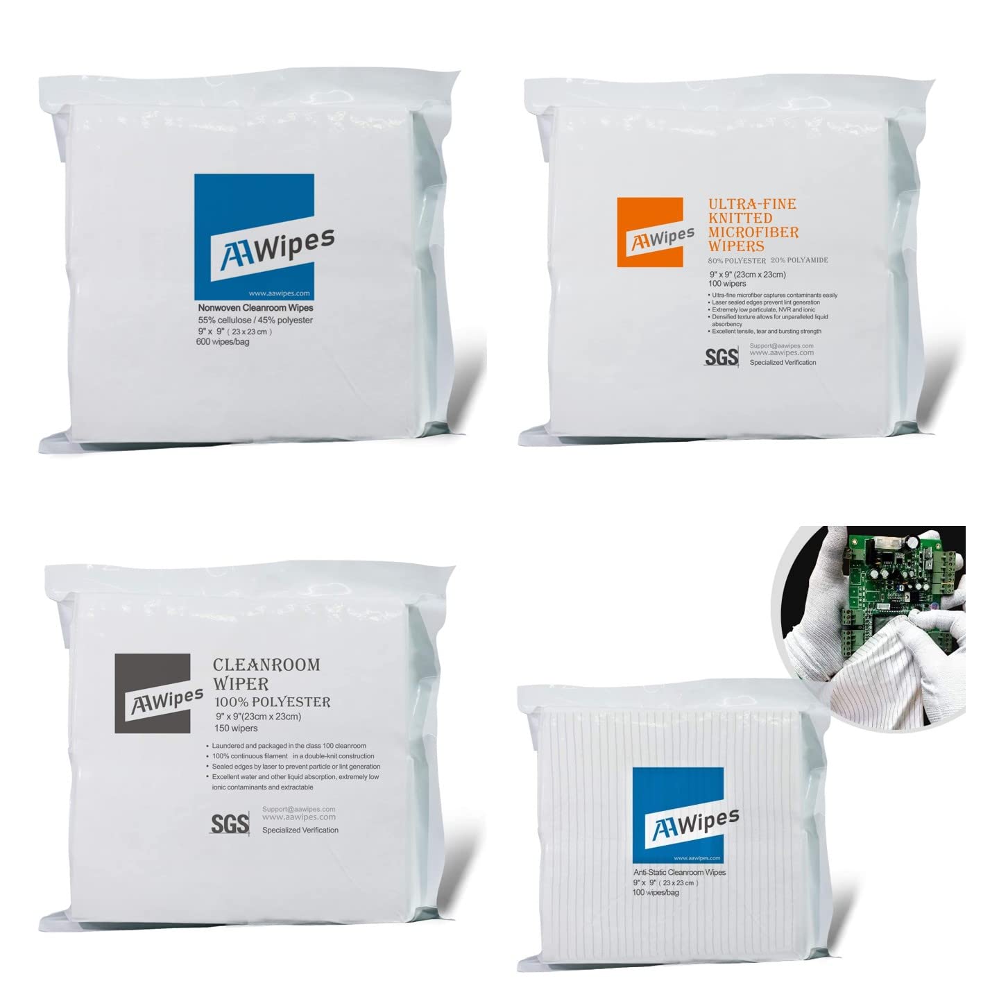 Cleanroom Wipes 9X9 Collection Industrial & Scientific