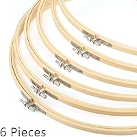 Vista 3 de Caydo 6 aros de bordado de 16 pulgadas, anillo de aro de punto de cruz para arte, manualidades, costura práctica, decoración de corona de boda