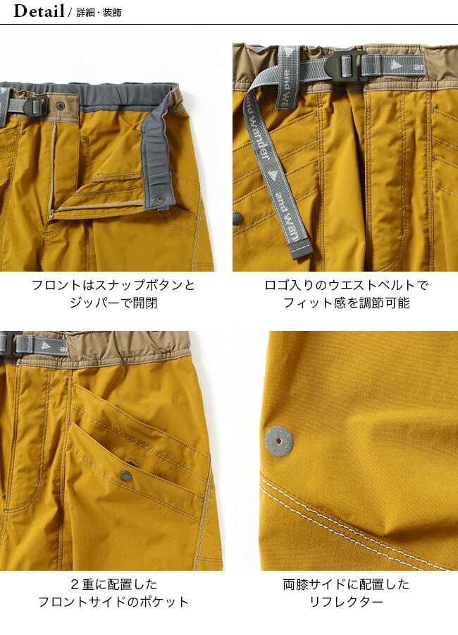 Amazon.co.jp: and wander アンドワンダー ポケットストレッチパンツ L