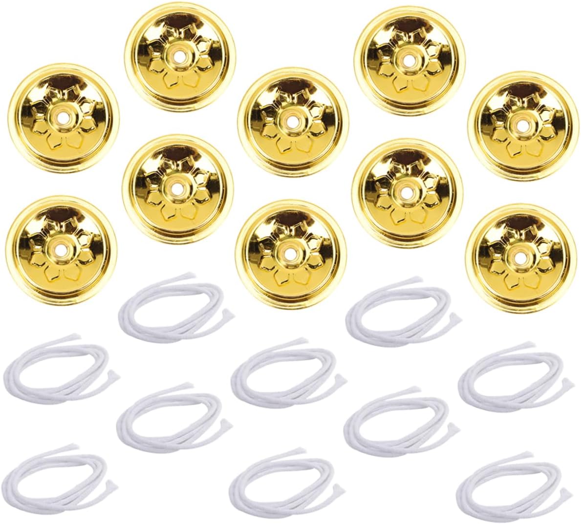 KICHOUSE 1set Oil Lamp Replacement Wicks and Disc Holders Fibrous Wick for Oil Lamps Safe and Odorless Floating Kit for Indoor Use Alcohol Burners Set