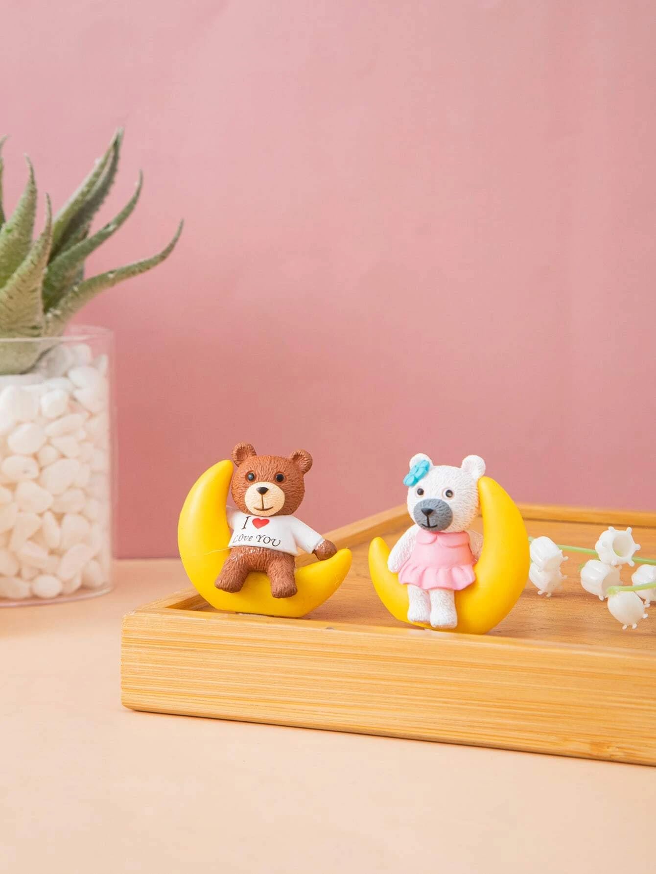 CraftVatika Teddy Bear on Moon LED Gift Showpiece