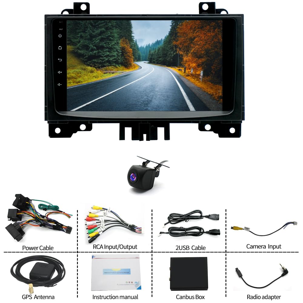 2+64G Android 13 Autoradio für Mercedes-Benz Sprinter 2006–2017 mit Carplay Android Auto, 9 Zoll Touchscreen Auto Stereo Display Player Radio GPS Navigation Head Unit mit FM RDS SWC Mirror Link DAB+