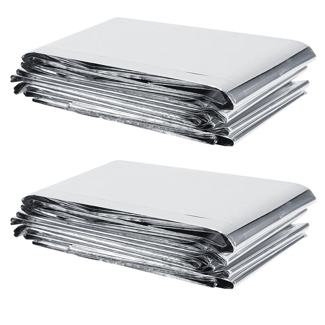 2 unidades Manta Térmica de Supervivencia Resistente al Desgarro y Agua, Coche, Botiquín, Camping, Montaña, Senderismo, Fría, Aislante para Primeros Auxilios (130 x 210 cm)