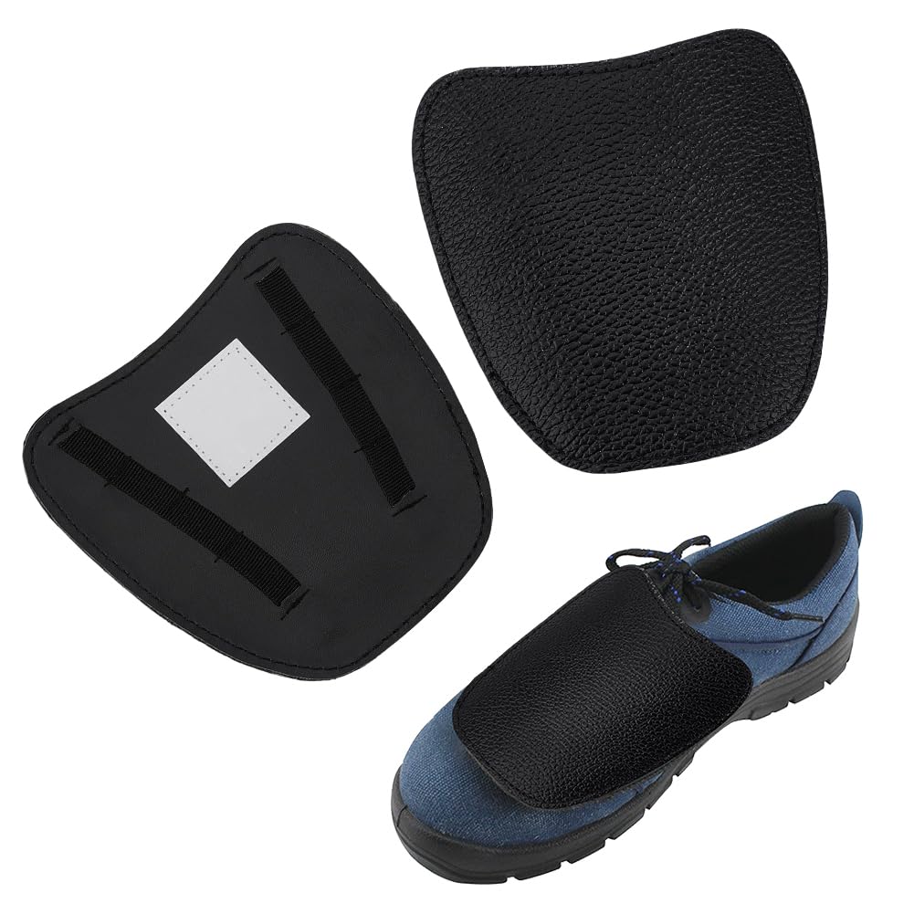 Guêtres résistantes au feu en cuir protections de chaussures noir