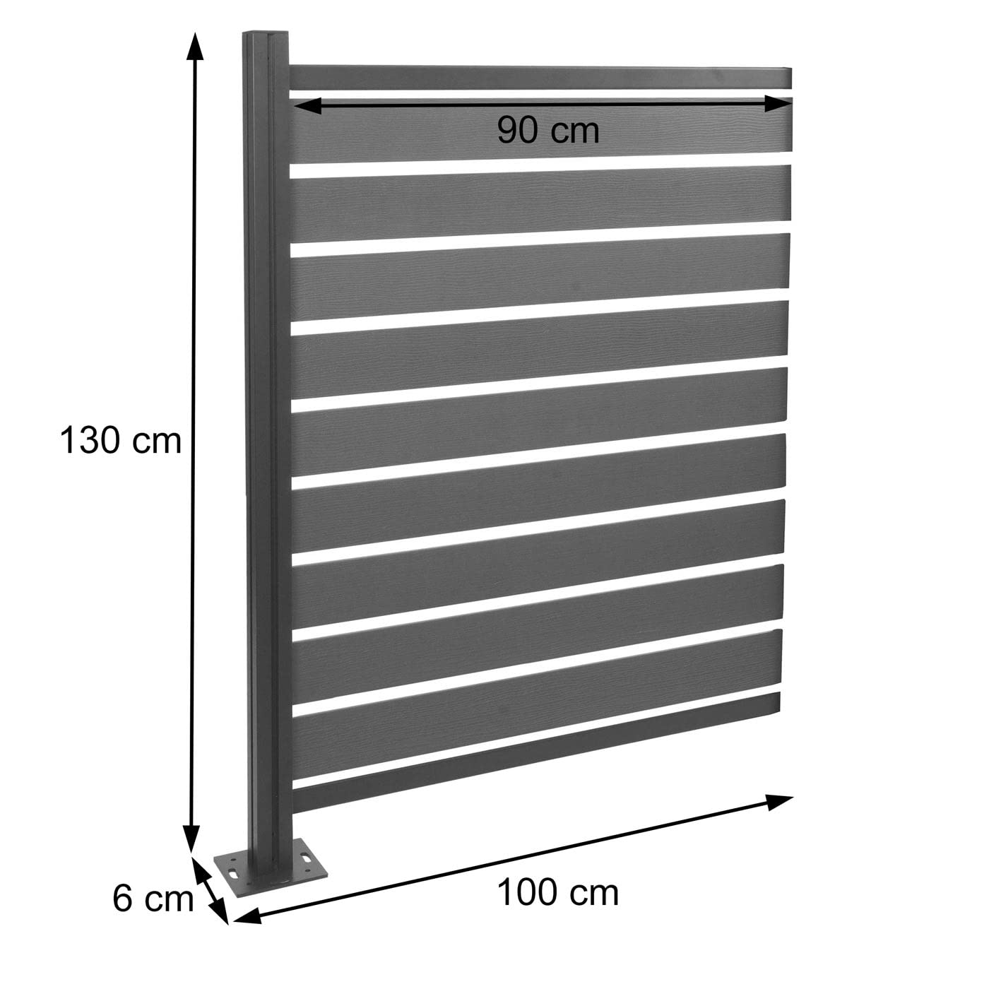 Alu Mülltonnen-Zaun HWC-K57, Erweiterungselement Mülltonnenverkleidung, Holzoptik erweiterbar 130x100x6cm - braun
