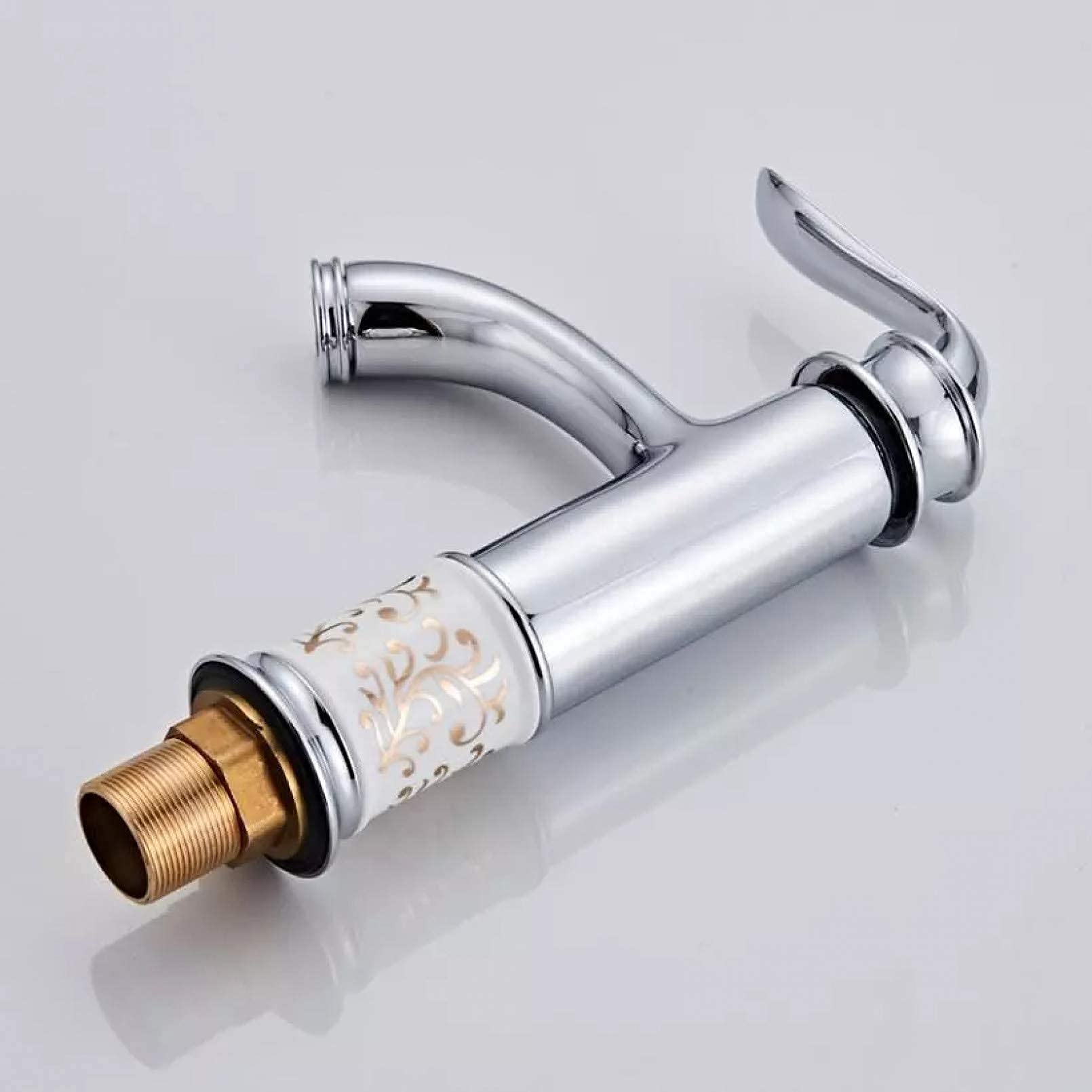 Robinet de lavabo chromé mitigeur eau chaude et froide pour salle de bain