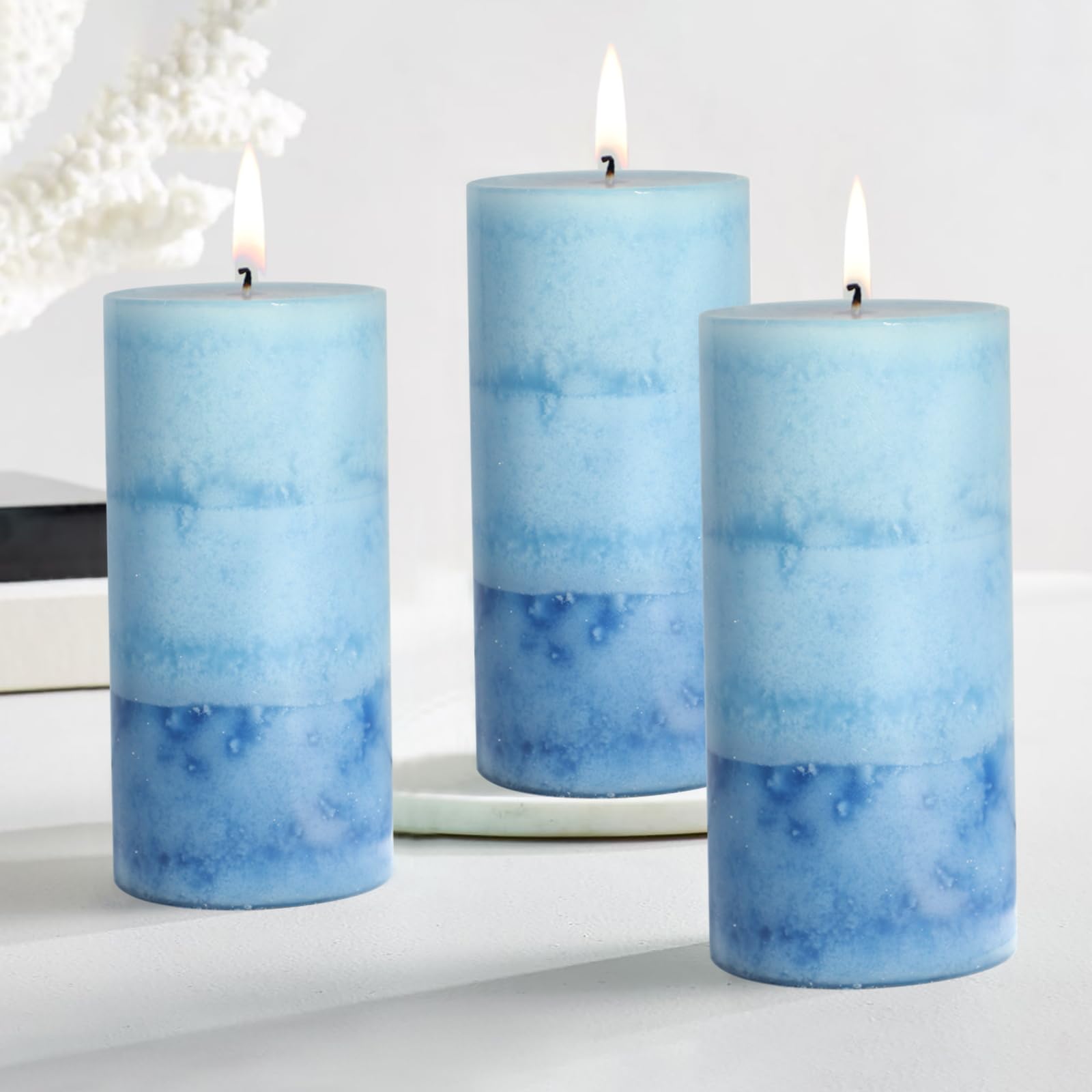 Candele Di Cera D'api Blu - Senza Profumo E Senza Fumo Per Atmosfere Romantiche - Foto 11