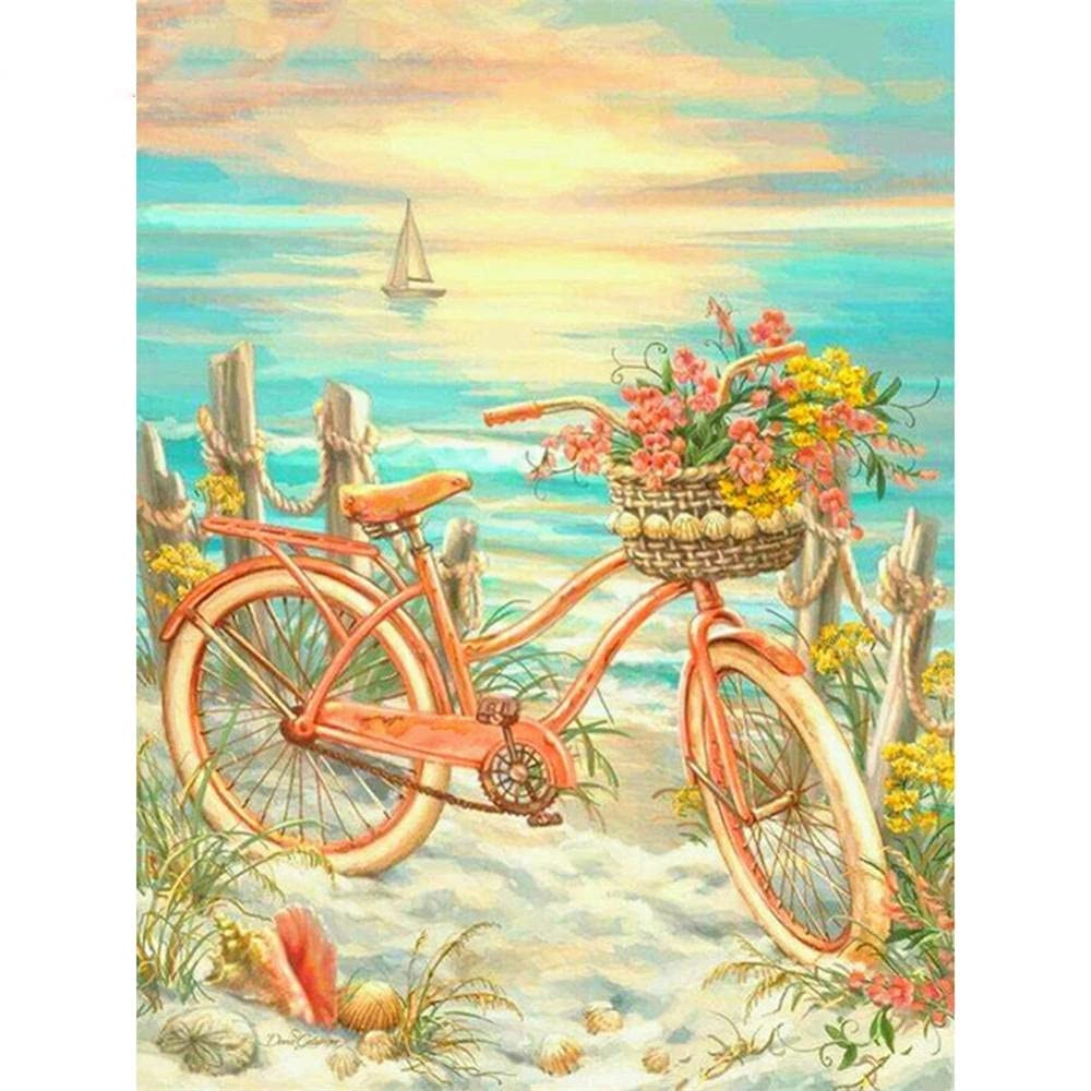 Kit Peinture Diamant 5D DIY Complet Fleur Du Ciel 30x40cm/12x16in Round Drill Diamond Painting Par Numéros Cristal Strass Broderie Point De Croix Arts