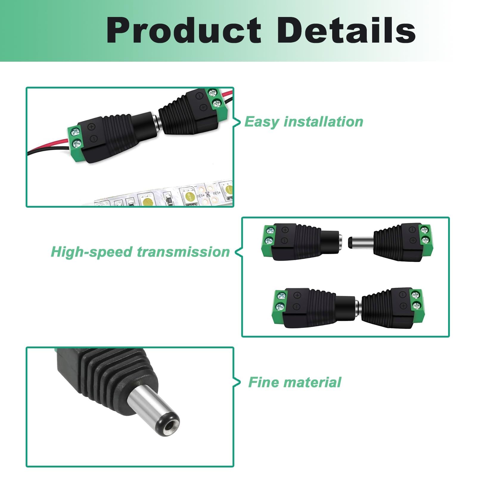 VCE DC Power Connector Mannelijke Vrouwelijke 5 Pairs 5.5mm x 2.1mm 12V Power Jack Plug voor CCTV Camera VCE DC Power Connector Mannelijke Vrouwelijke 5 Pairs 5.5mm x 2.1mm 12V Power Jack Plug voor CCTV Camera