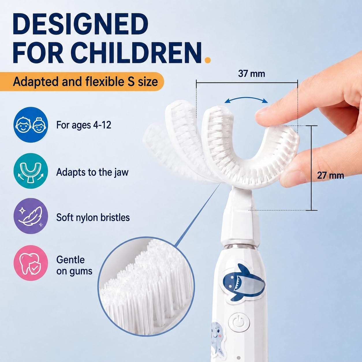 Spazzolino elettrico sonico Y-Brush Bambino KidsBrush - 2 mesi di autonomia