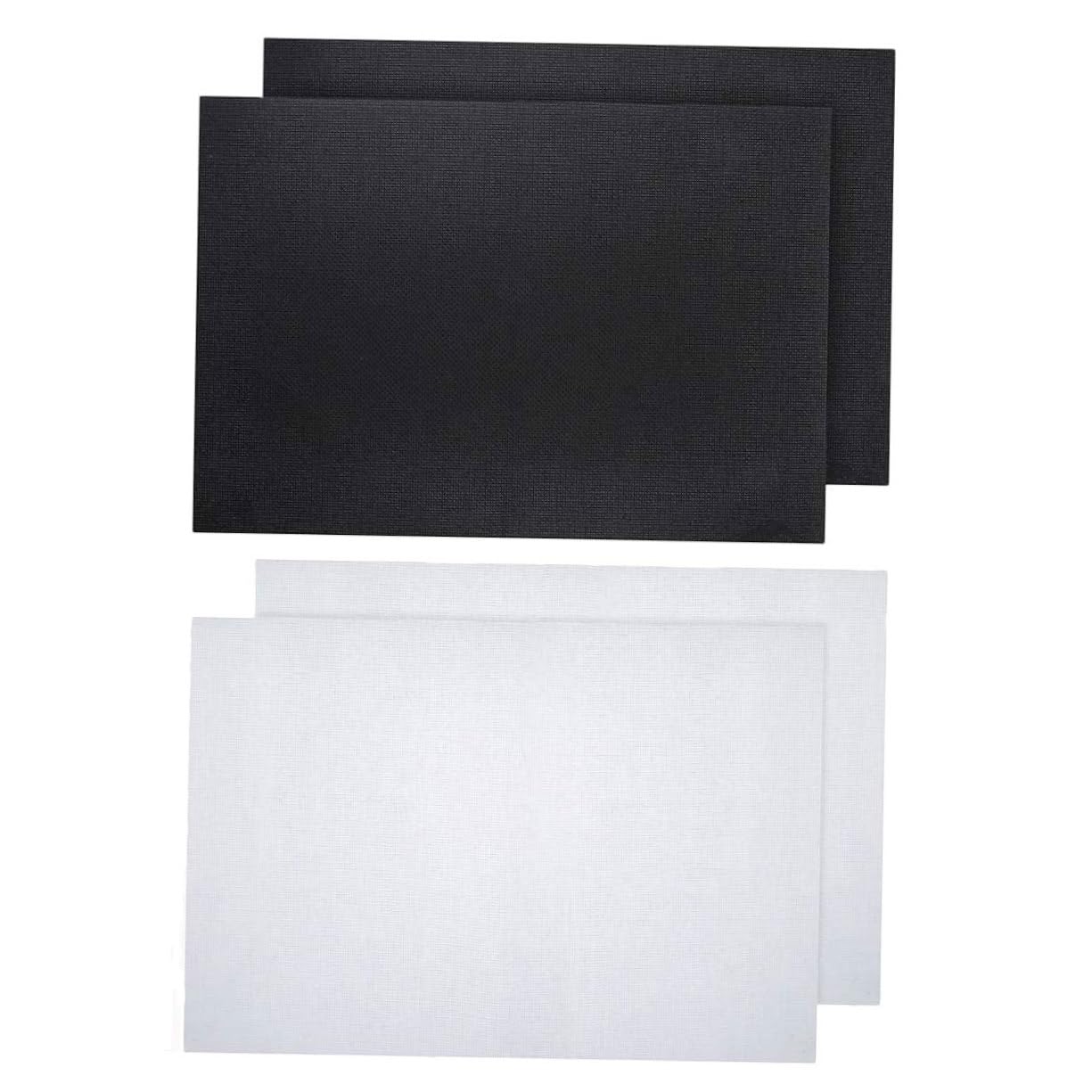 KONTONTY Cross-Stitch Fabric Set 4pcs Polyester Cotton Embroidery Fabrics for Needlework and Decor