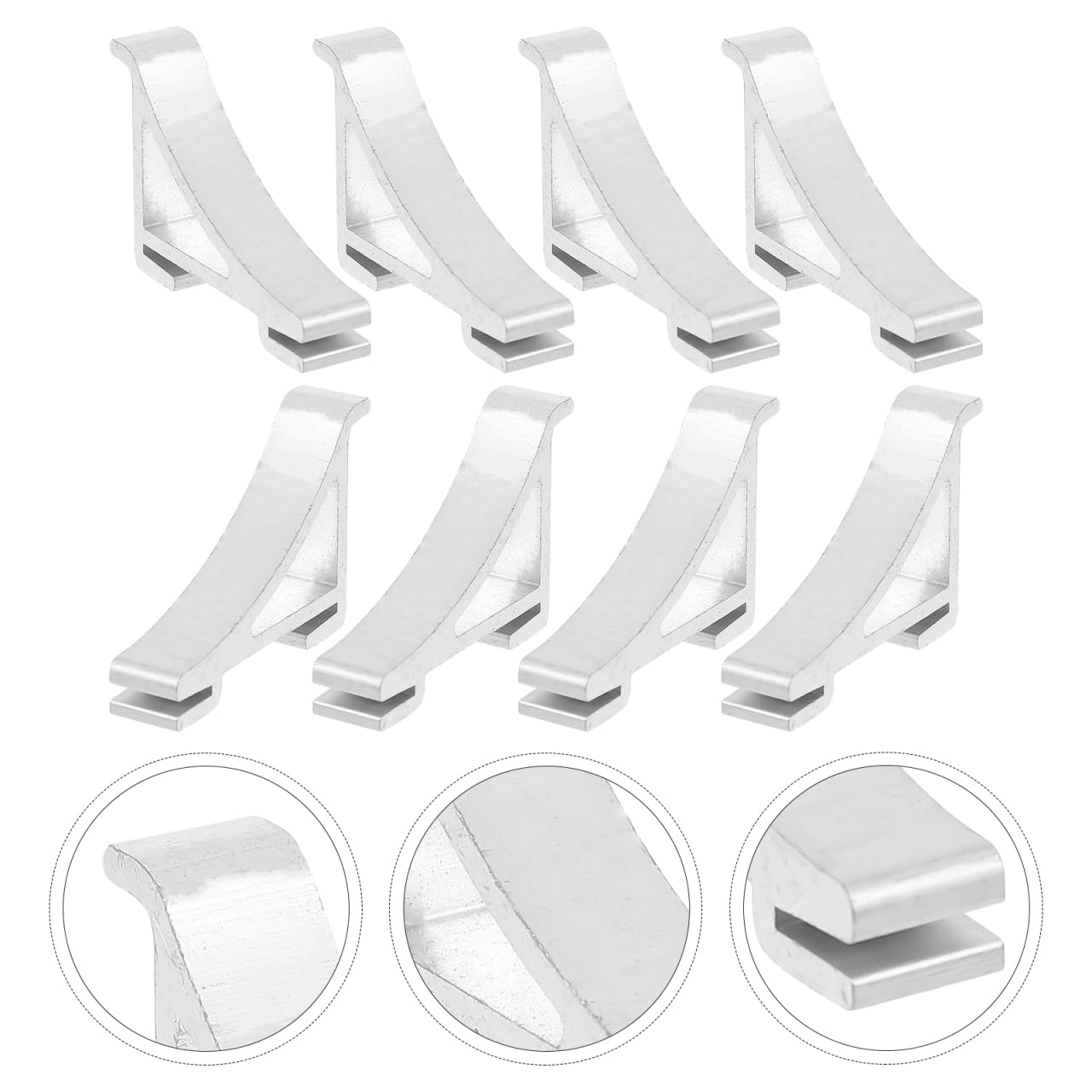 Refrigerator Shelf Clips - 8 Pack Aluminum -9