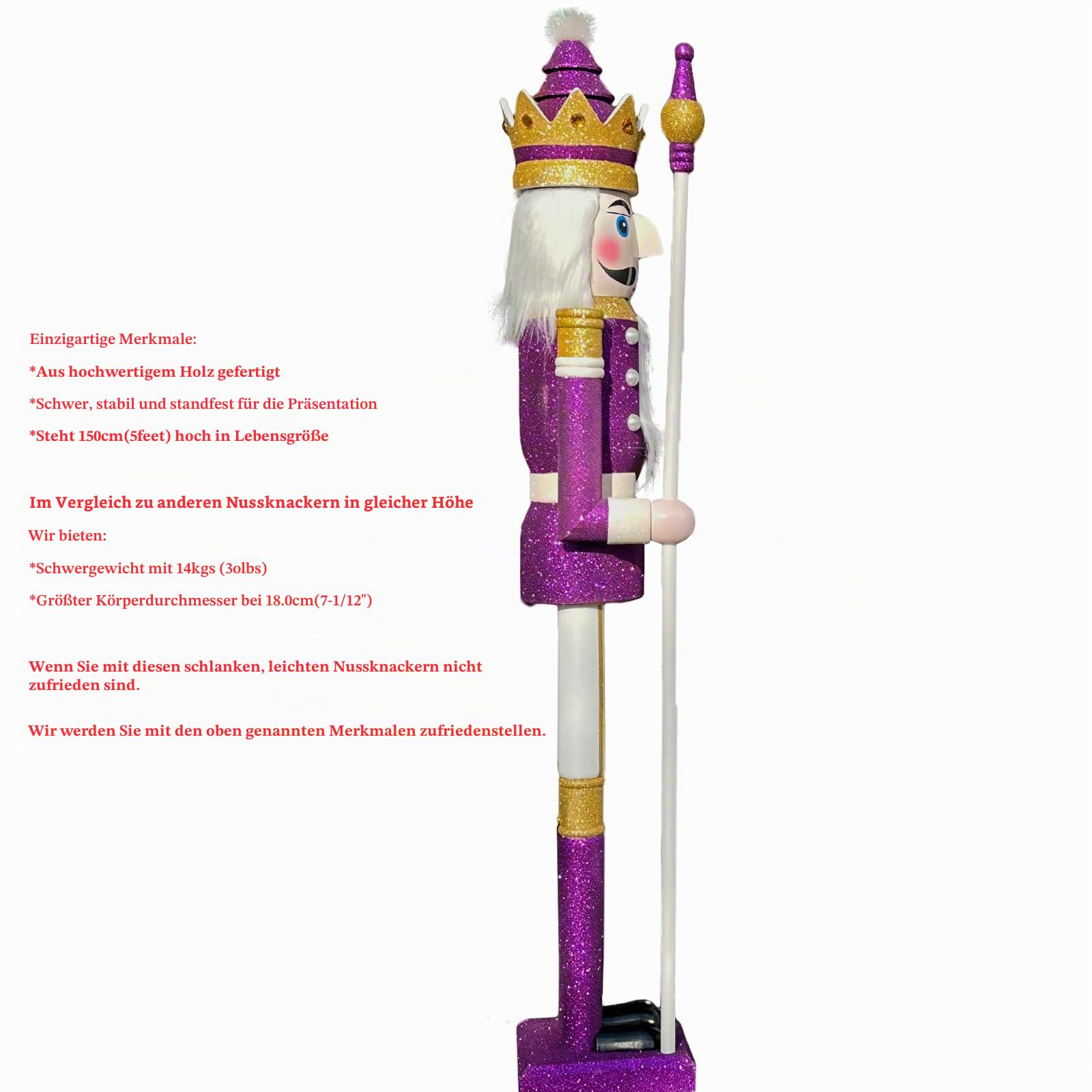 CDL 150cm Riesen Nussknacker Figur König Ornament/Puppe/Figuren/Events/Ladenfenster/Hochzeitsparty/Zuhause & kommerzielle Dekoration