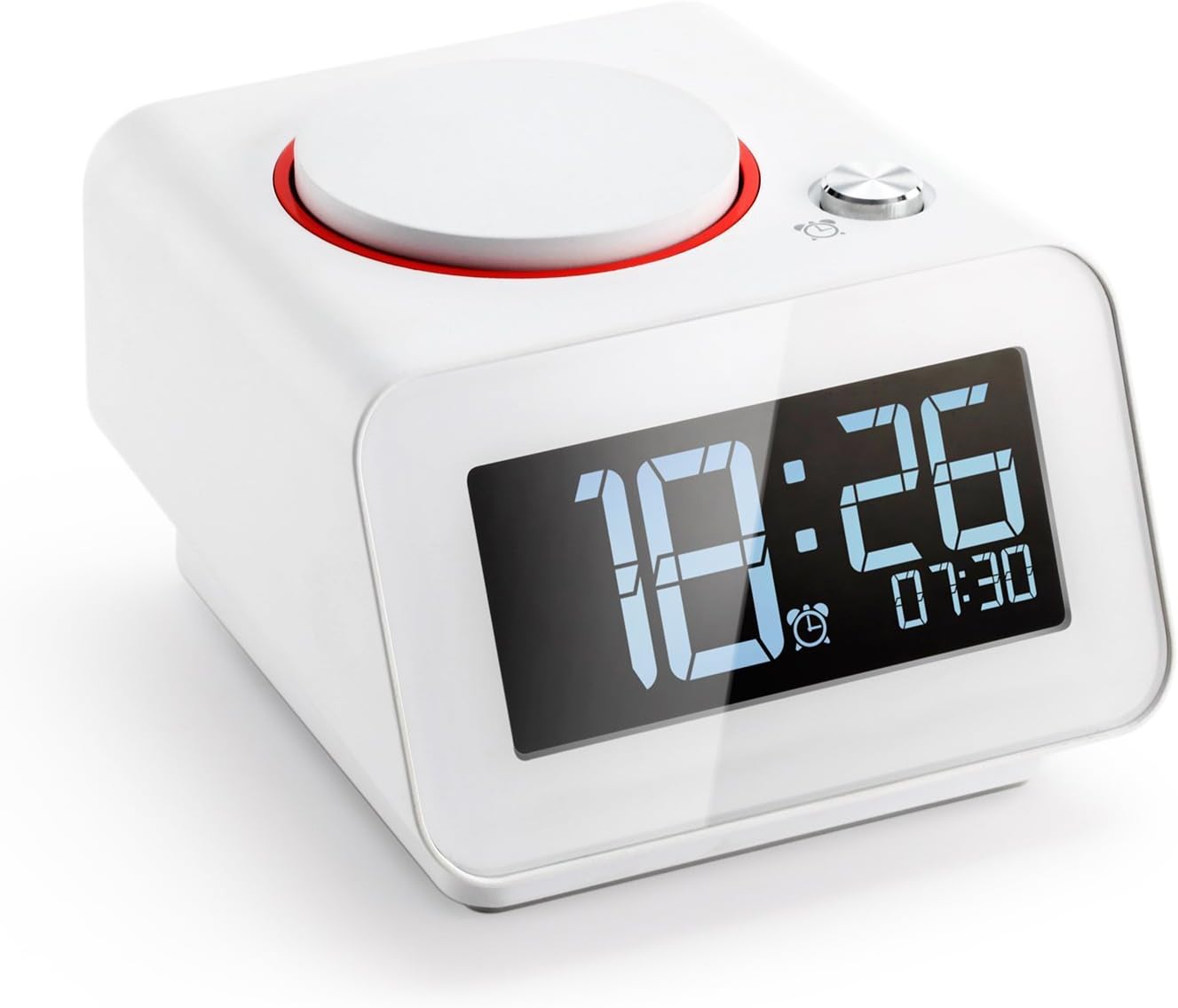 Homtime Loud Alarm Clock for Bedroom with Dual USB Charger