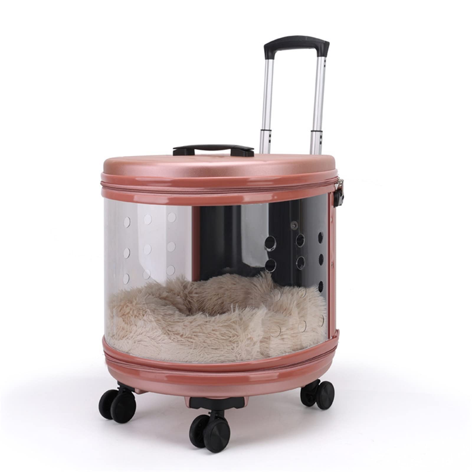 Mochila para Gatos, Cubierta con Carrito para Mascotas, Bolsa de Transporte de Viaje para Perros, Bolso Transparente con Vista panorámica, Mochila portátil para Salida, Caja de Burbujas (Pink)
