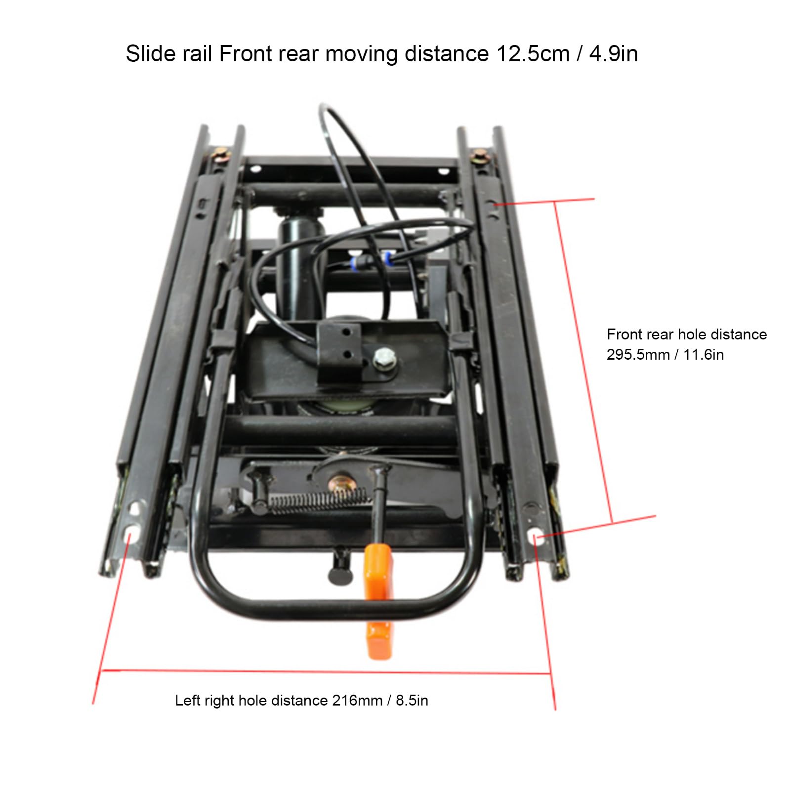 JTLB Kit di sospensione universale per sedile, struttura in acciaio forgiato resistente e gomma con binario scorrevole da 12,5 cm e assorbimento degli urti, per camion, , veicoli commerciali