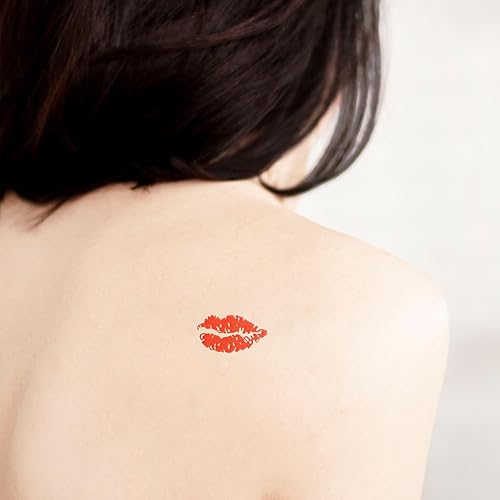 Homoyoyo 6pcs Red Lip Stickers Waterproof Temporary Kiss Stickers for Adult Women Decorations Envelopes Crafts Party Favors Home Living Room Bedroom