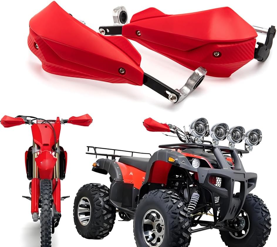 Motorcycle Handguards 22mm 25mm 28mm Dirt Bike Handguard Aluminum Universal for Pit Bike MX Motocross Supermoto Racing ATV Quad (Red A)