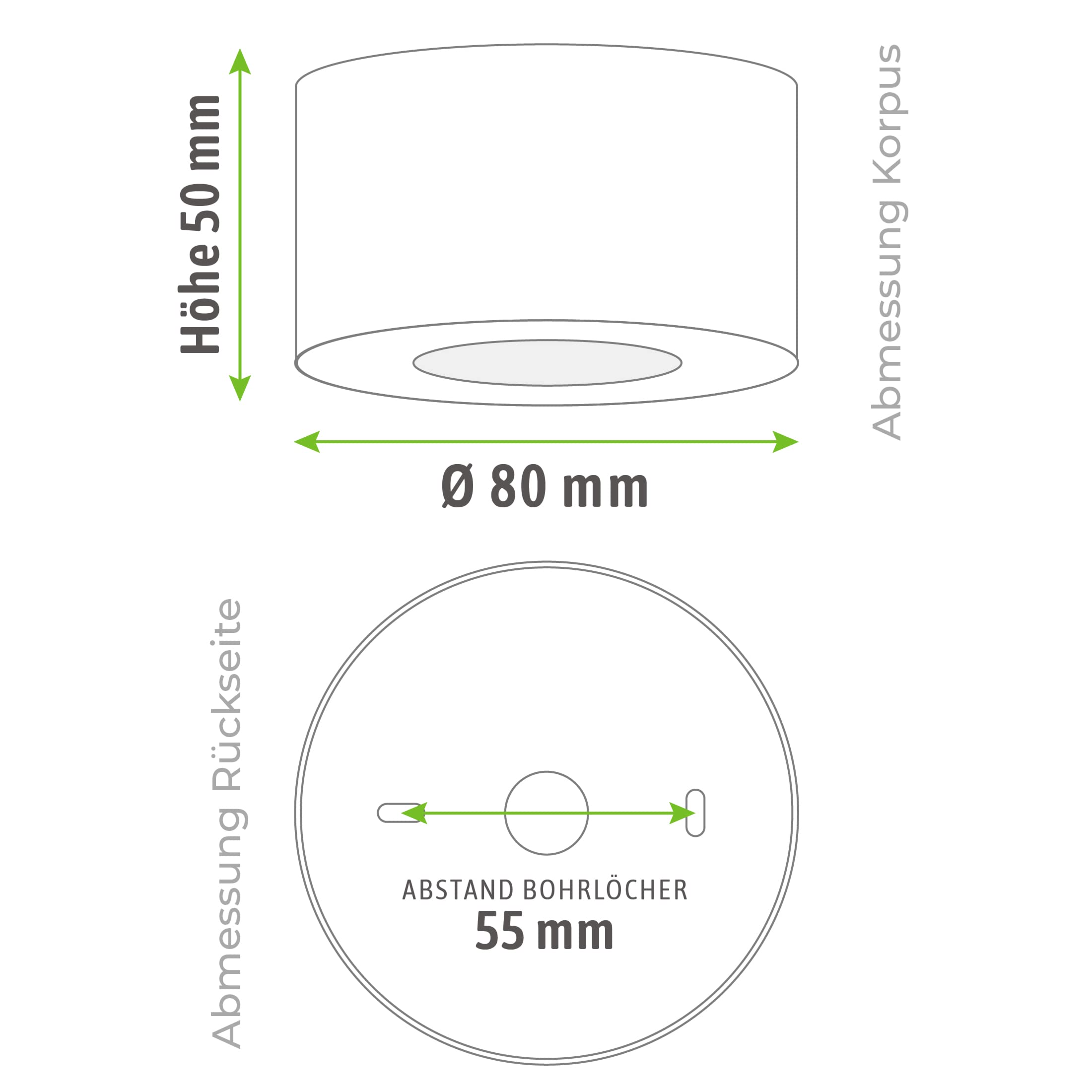 SSC-LUXon 4er Set CELI-1 Aufbauspots weiß IP44 mit fourSTEP Dimmbar ohne Dimmer LED 230V - Spots 4W warmweiß breiter Abstrahlwinkel