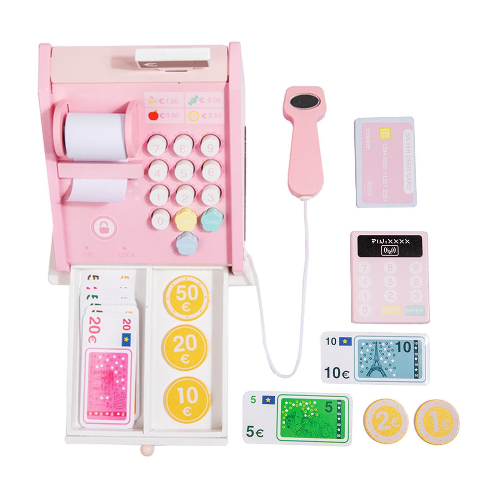mophrati Educational Toy Cashier Toy With Innovative Cash Register Encouraging Children To Practice Money Skills Grocery Playset With Scan Machine And Credit