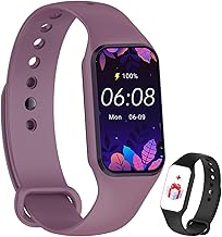 IOWODO Smart Watch Women Men, Fitness Watch with Heart Rate/Blood Oxygen/Sleep Monitor/Custom Dials, 5ATM Waterproof Step Counter Watch with 24 Sport Modes Fitness Tracker for Android iOS - Purple