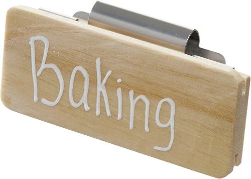 iDesign The Rosanna Pansino Collection - Etiquetas de madera con clip para contenedores de almacenamiento, juego de 3, 3.25 pulgadas de largo x 2.5