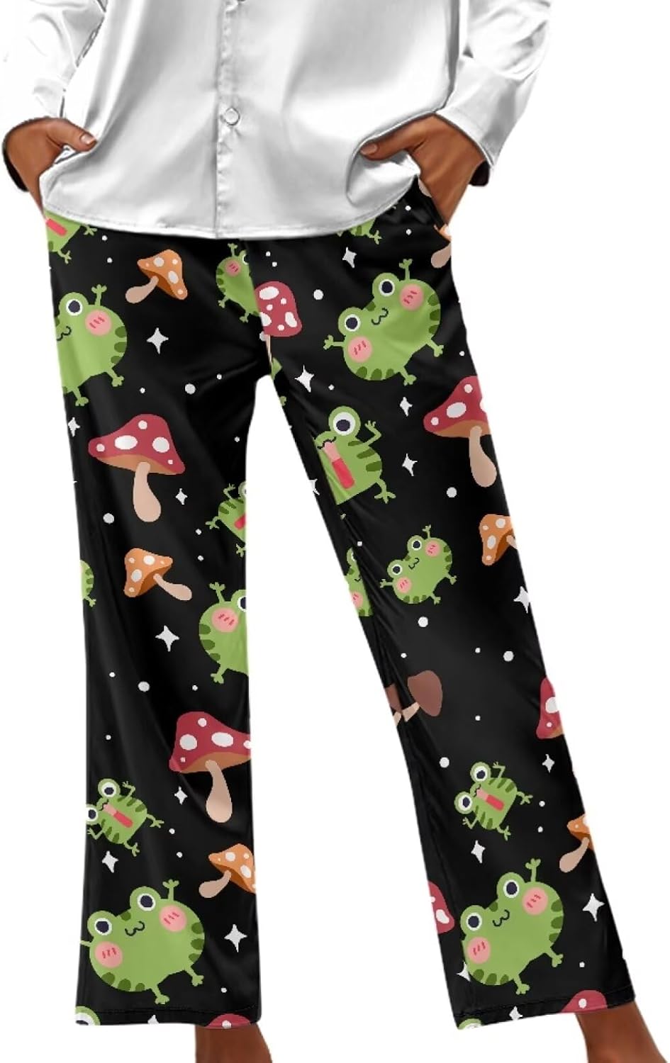 Modysero Womens Pajama Pants with Elastic Waisted Soft Loose Fit Pajamas Pant for Women Funny Sleep Bottoms with Pockets