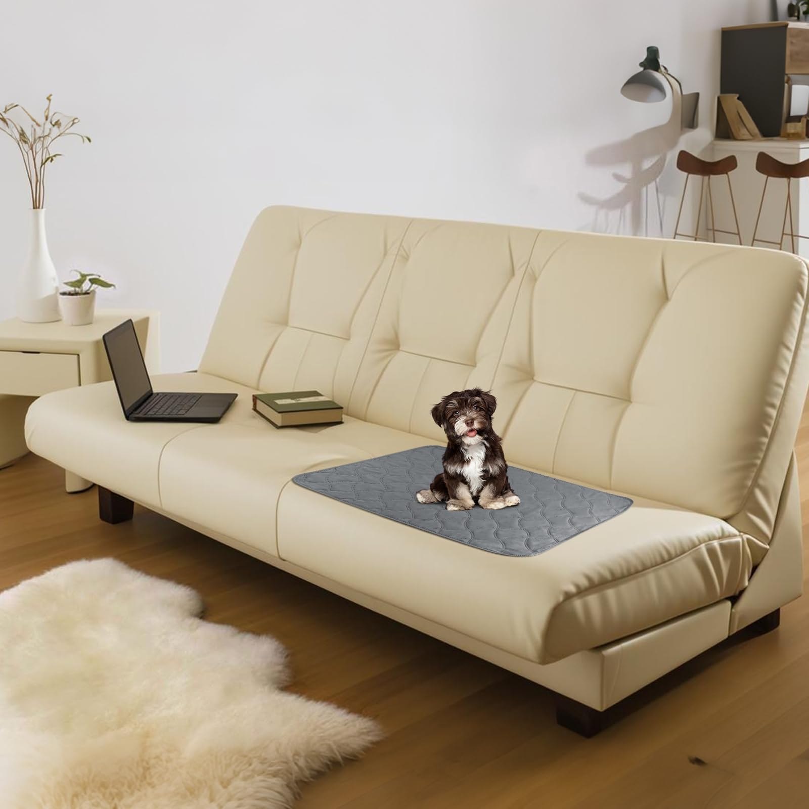 Maxetodo Waterproof Dog Bed Cover 60x80cm,Scratch Resistant Pet Blanket with Anti-Slip Backing