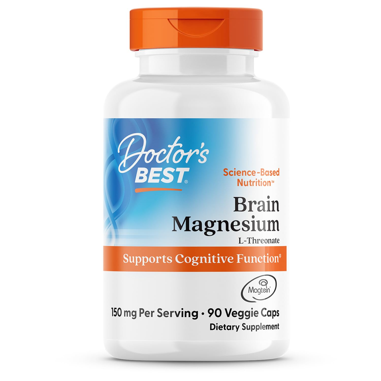 Doctors BEST Brain Magnesium L-Threonate with Magtein, Supports Cognitive Function, Non-GMO, Gluten Free, Soy Free, Vegan 90 Veggie Caps
