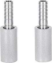 2 Stainless Steel Aeration Stones, Stainless Steel Aeration Stones Diffusion Stones with 1/4" Od Barbs Carbonation Stones for Home Brewing of Wine, Beer and Soda