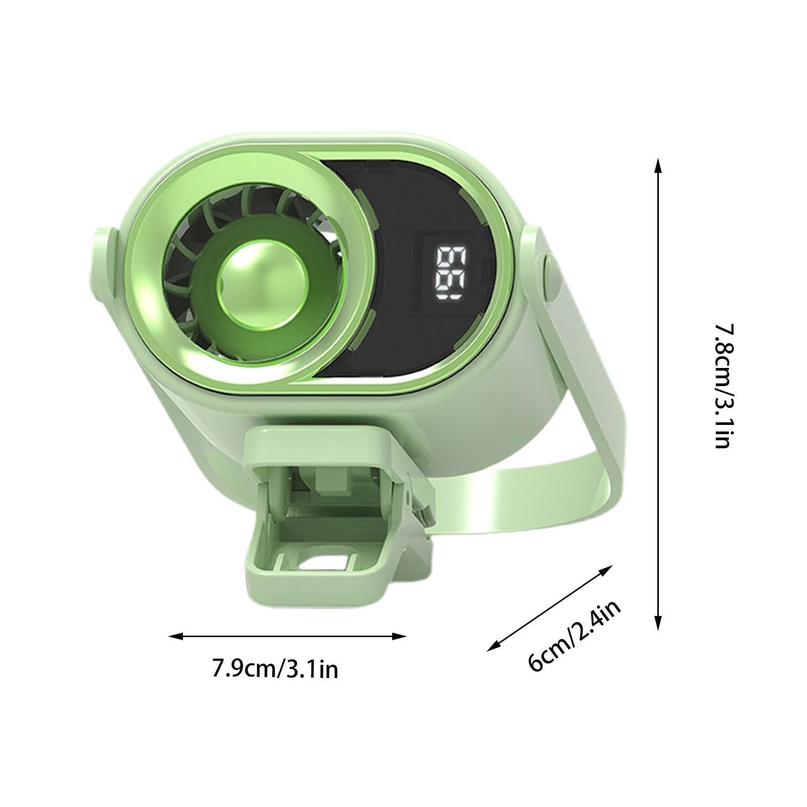 Mini ventilateur rechargeable à clip multi-vitesses avec affichage numérique - Refroidissement puissant pour chambre, bureau, camping, plage, voyage, pique-nique