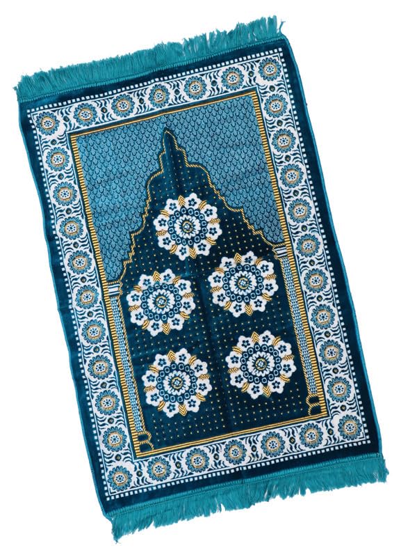 Buy ADIRNY Velvet Prayer Mat Musalla Janamaz for Namaz Muslim 44x28 ...