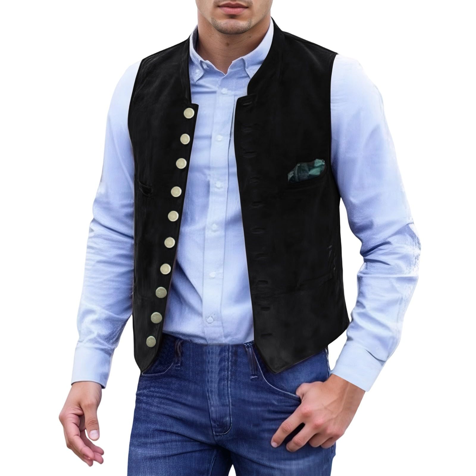 Generisch 2026 formeel vest voor heren, voor bruiloften, Oktoberfest, smalle pasvorm, knoopsluiting voor, stijlvol laagstuk, alle seizoenen, comfortabele, ademende stof 2025, groen, 3XL
