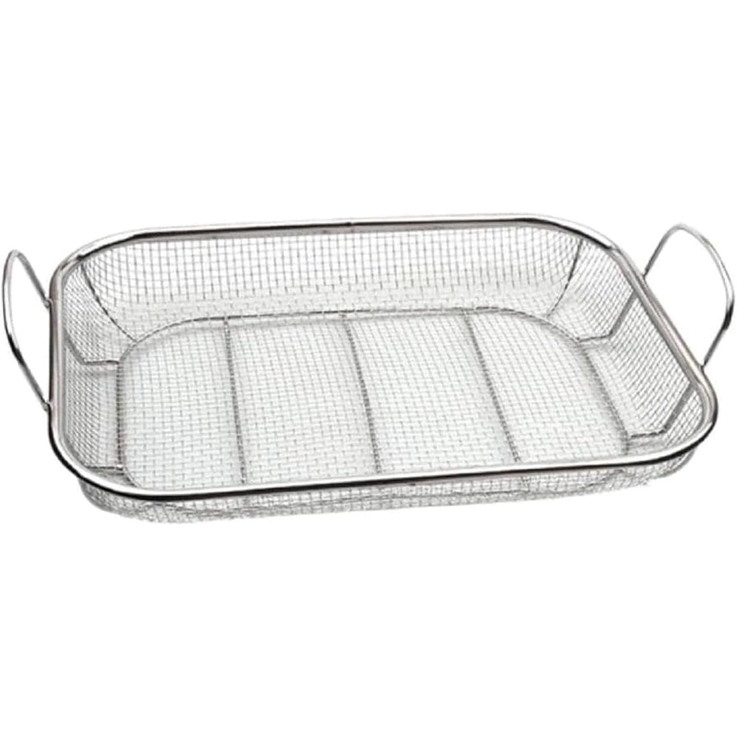 WENGTY Stainless Steel Air Fryer Basket for Fruit Vegetable, Pasta Drain Strainer Strainer Rectangular Retractable Fruit Vegetable Drain Basket/Fridge Basket (37 * 27 * 8 CM)