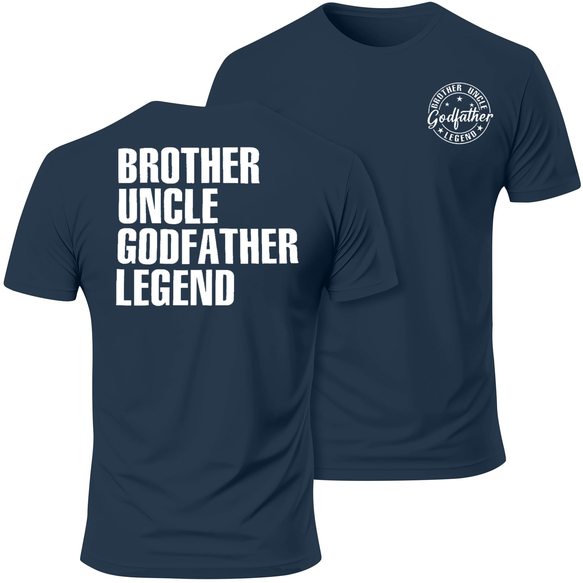 Brother Uncle Shirt for Men:Godfather Legend Printed T-Shirts Funny Promoted to Uncle Gifts Vintage Family Tees