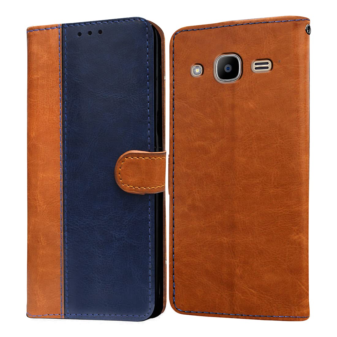 Amazon Brand-Solimo Flip for Samsung Galaxy J2 (2016) (Leather_CamelBlue)