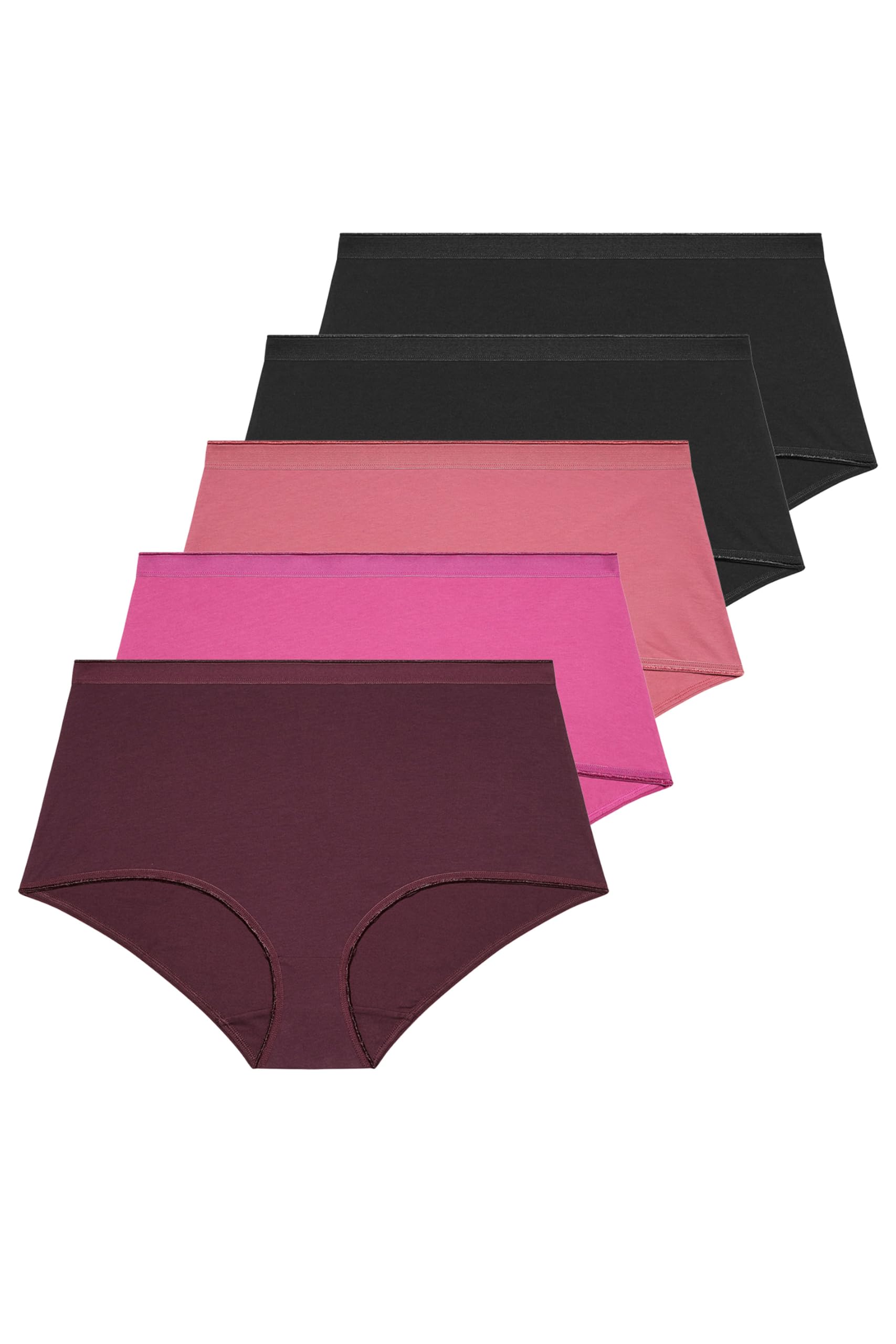 Yourset 5 Pack Curve Purple Full Briefs - Women's - Plus Size Curve
