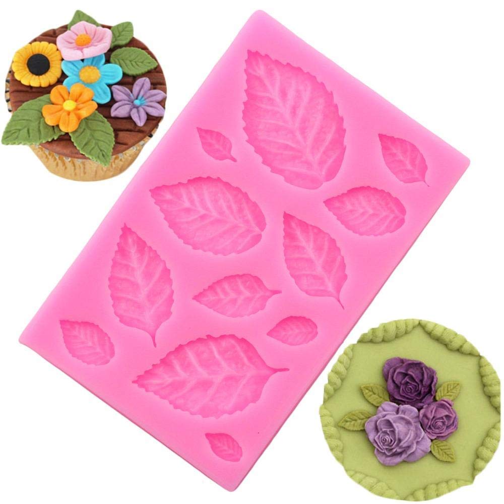 Sijiangmold Set van 4 siliconen zonnebloemvormen voor het versieren van taarten, snoep, chocolade, suikerpasta, boetseerklei, polymeerklei