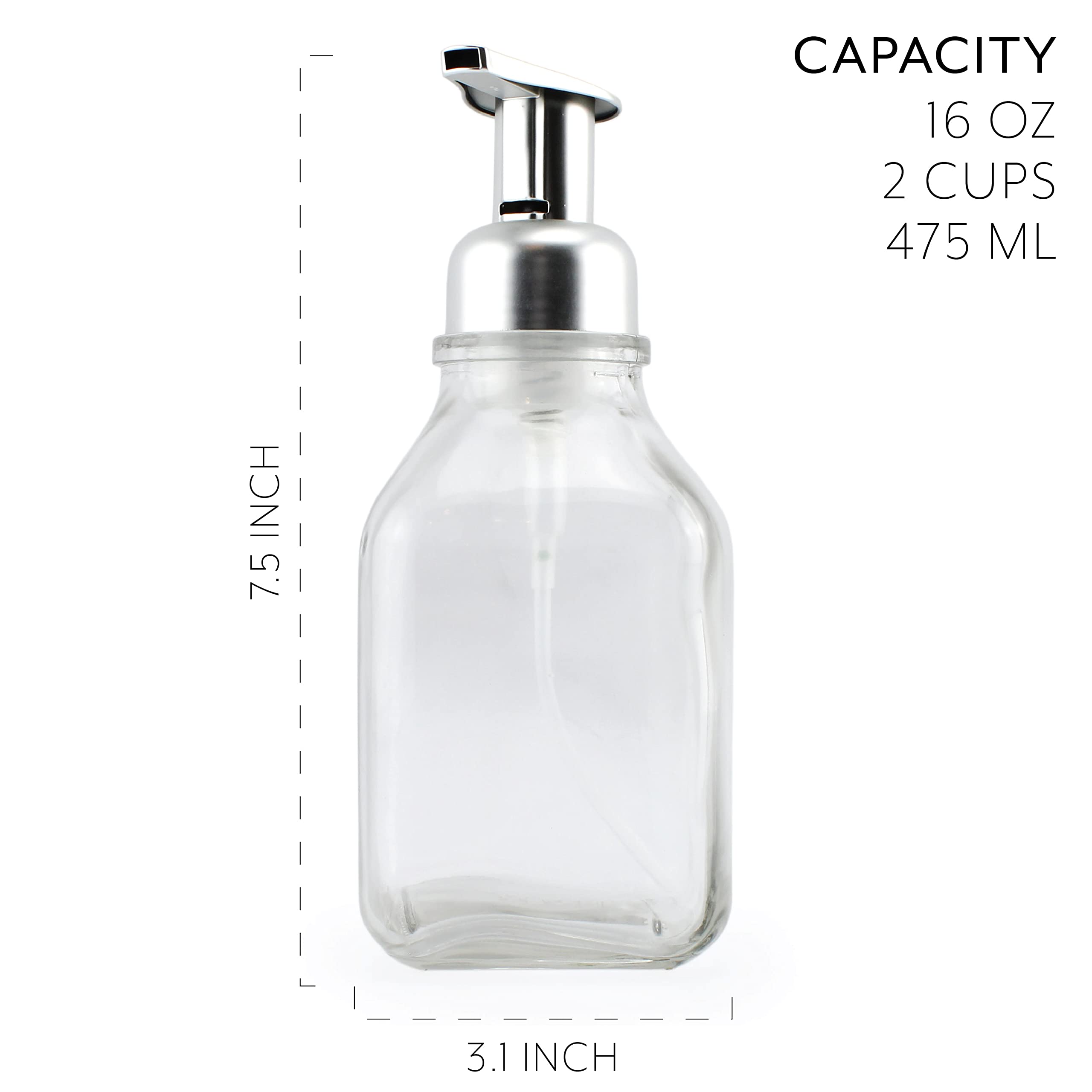 Amazon｜Cornucopia ガラス泡ソープディスペンサー (2個パック、クリア