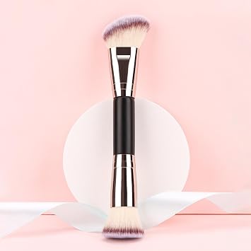 Foundation Brush, Double Ended Eyeshadow Brush, Beauty Powder Blending Tool, Soft Synthetic Bristles, Liquid and Cream Makeup for Application, 6.89x1.57 in
